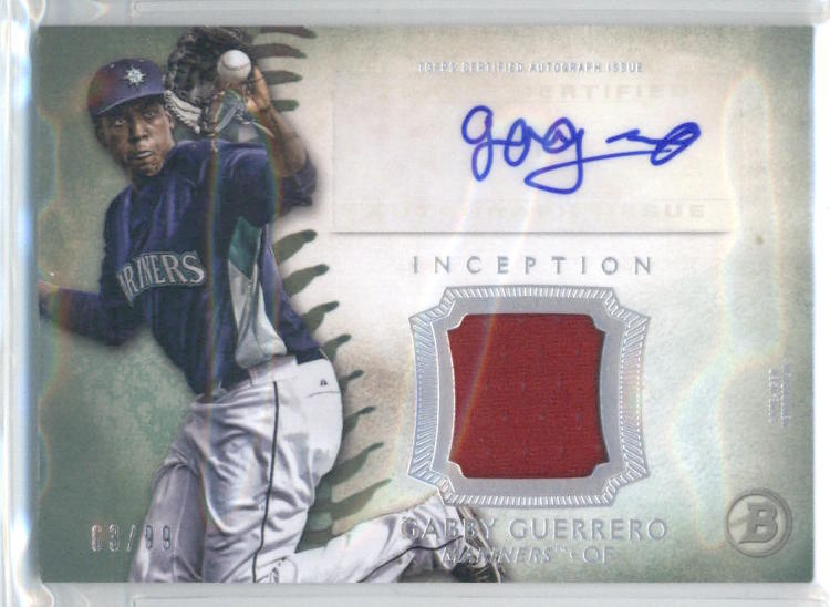 2015 Bowman Inception Autographed Relic Green