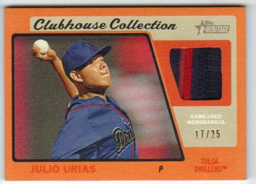 2015 Topps Heritage Minor League Clubhouse Collection Relics Orange Bordered