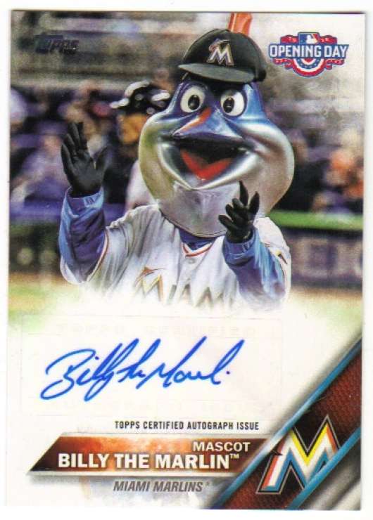 2016 Topps Opening Day Mascot Autographs