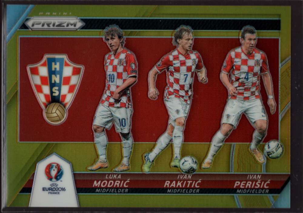 2016 Panini UEFA Euro Prizm Country Combinations Triples Gold Prizms