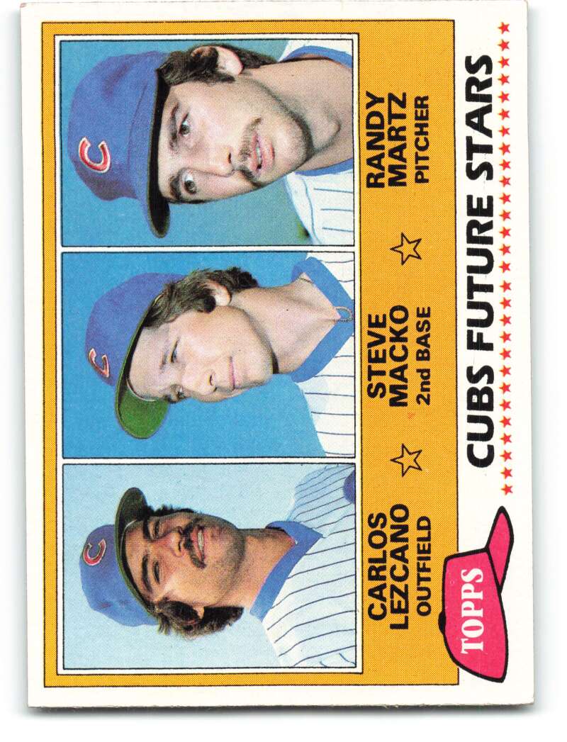 1981 Topps #381 Carlos Lezcano/Steve Macko/Randy Martz Cubs Rookies RC Rookie Card