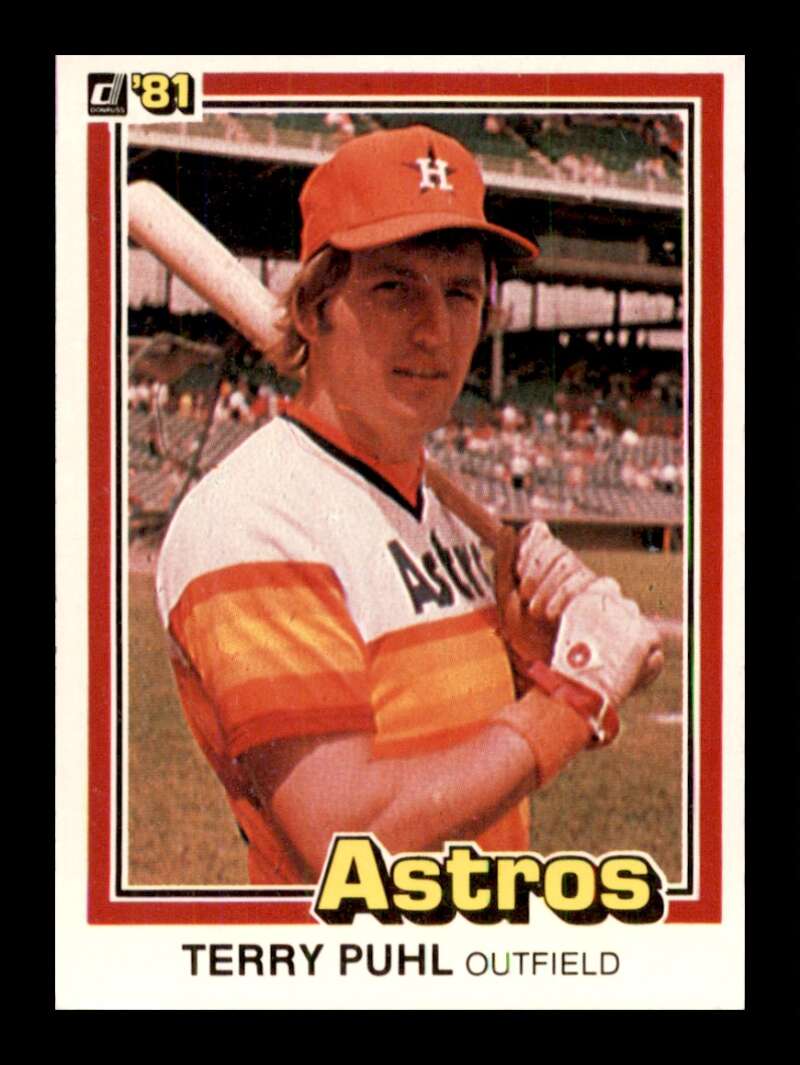 1981 Donruss Baseball #24 Terry Puhl Houston Astros  Official MLB Trading Card (Stock Photo Shown, Card in approximately Near Mint Condition)
