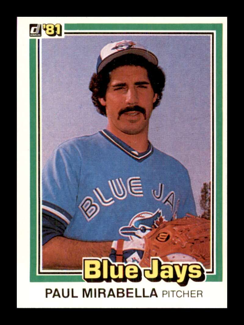 1981 Donruss Baseball #151 Paul Mirabella RC Rookie Toronto Blue Jays  Official MLB Trading Card (Stock Photo Shown, Card in approximately Near Mint C