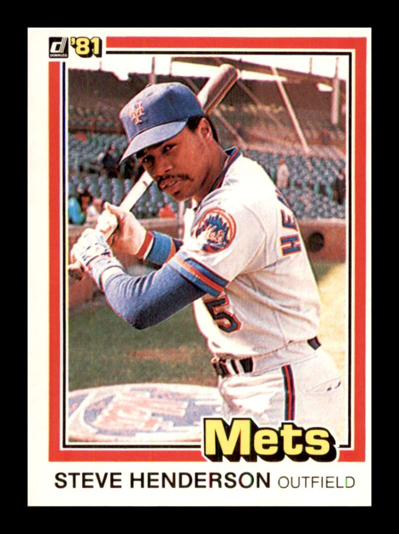 1981 Donruss Baseball #157 Steve Henderson New York Mets  Official MLB Trading Card (Stock Photo Shown, Card in approximately Near Mint Condition)