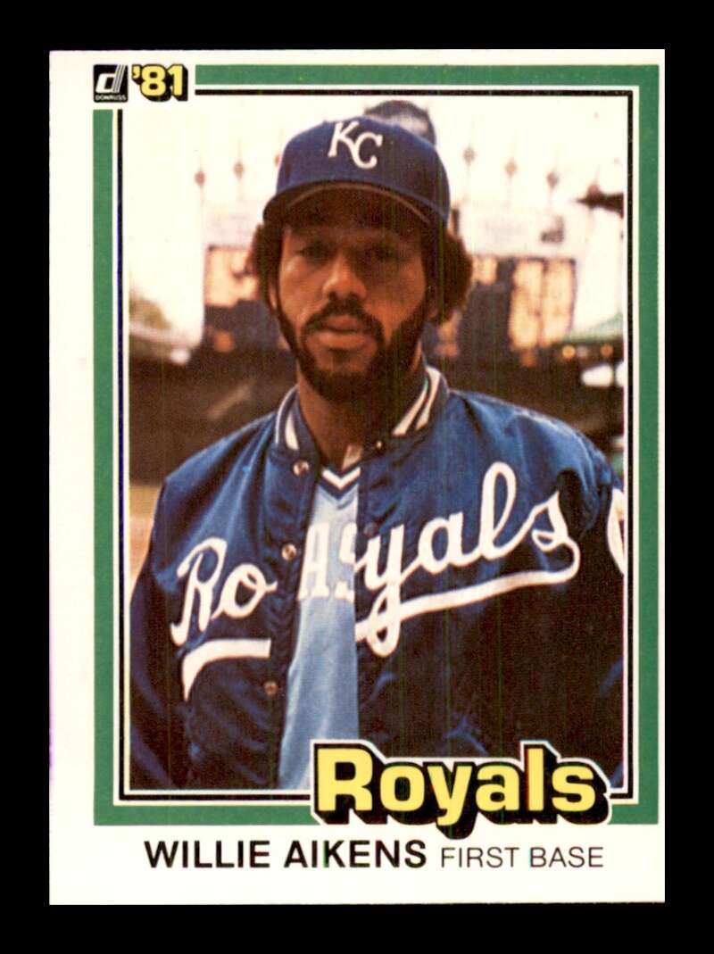 1981 Donruss Baseball #220 Willie Aikens Kansas City Royals  Official MLB Trading Card (Stock Photo Shown, Card in approximately Near Mint Condition)