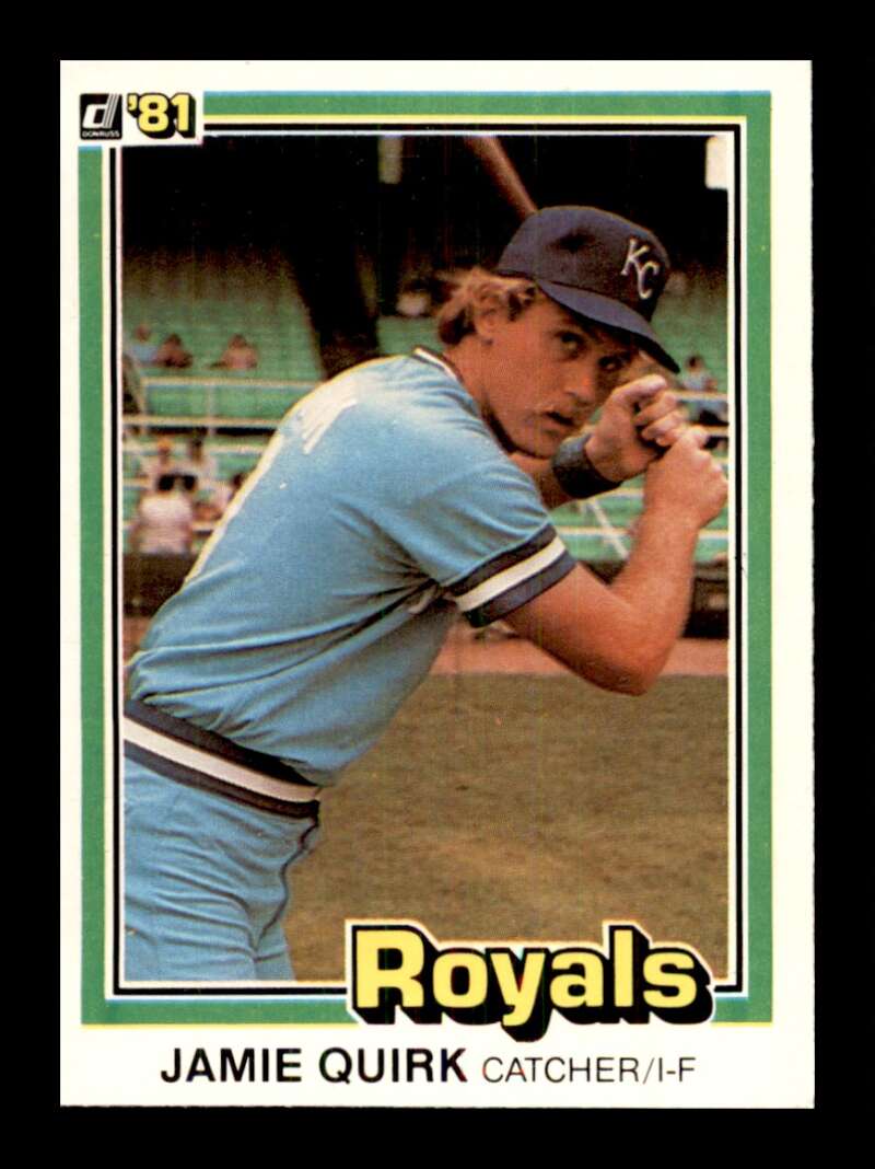 1981 Donruss Baseball #341 Jamie Quirk Kansas City Royals  Official MLB Trading Card (Stock Photo Shown, Card in approximately Near Mint Condition)