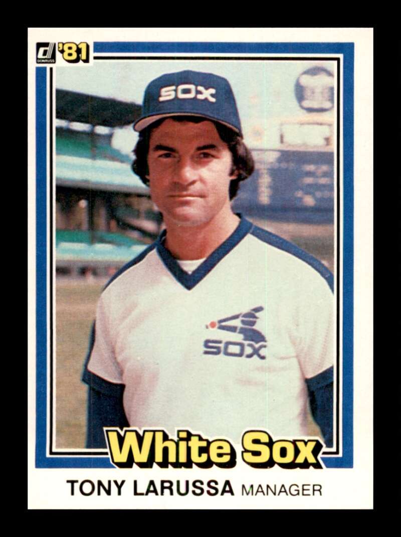 1981 Donruss Baseball #402 Tony LaRussa Chicago White Sox Manager  Official MLB Trading Card (Stock Photo Shown, Card in approximately Near Mint Condi
