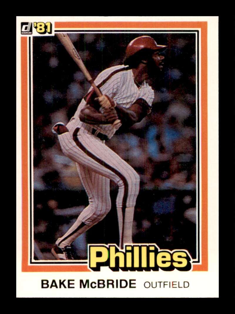 1981 Donruss Baseball #404 Bake McBride Philadelphia Phillies  Official MLB Trading Card (Stock Photo Shown, Card in approximately Near Mint Condition