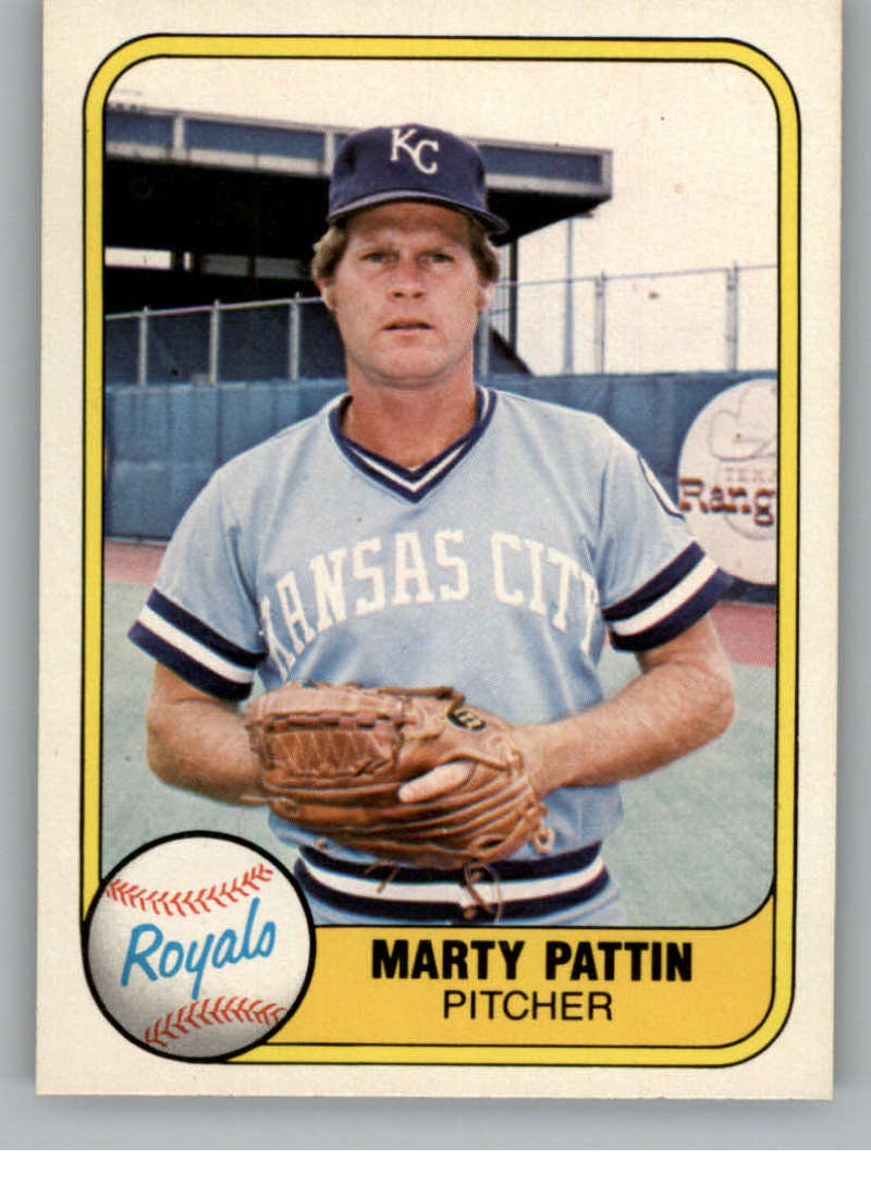 1981 Fleer Baseball #37 Marty Pattin Kansas City Royals  Official MLB Trading Card