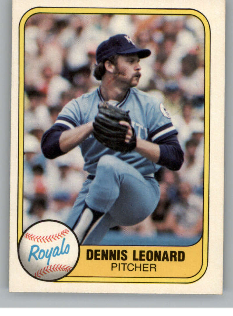 1981 Fleer Baseball #42 Dennis Leonard Kansas City Royals  Official MLB Trading Card