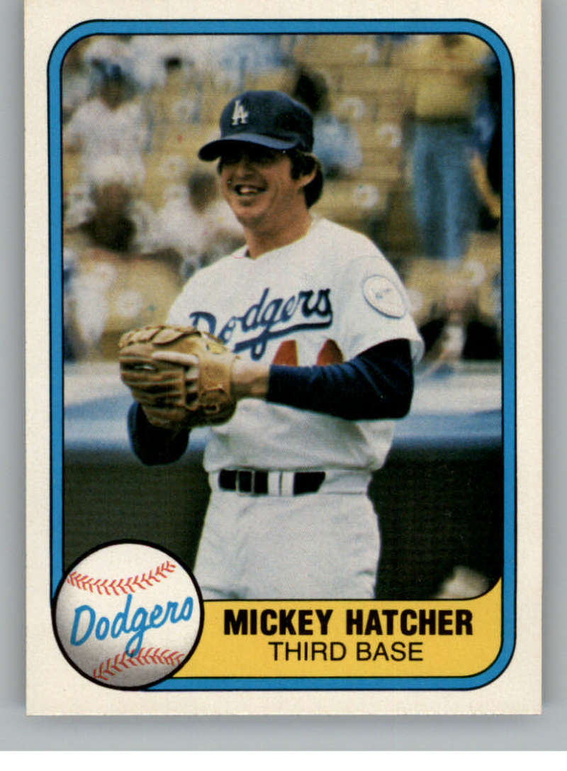 1981 Fleer Baseball #135 Mickey Hatcher Los Angeles Dodgers  Official MLB Trading Card