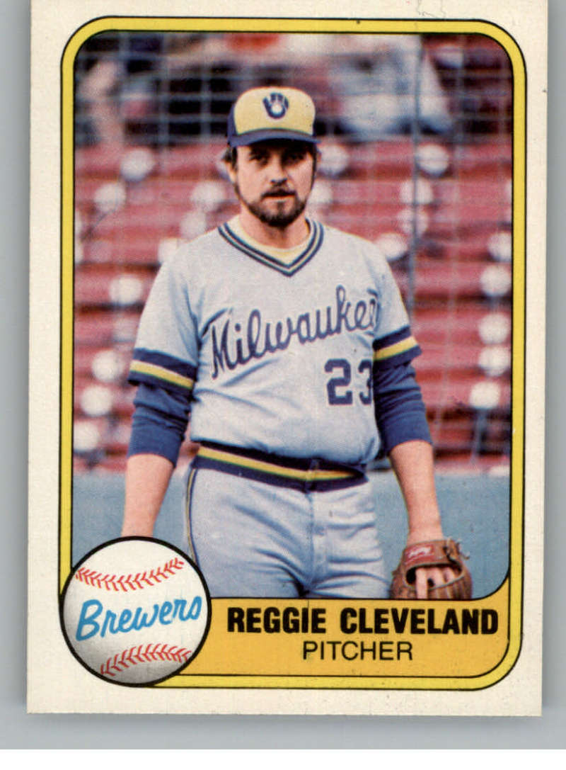 1981 Fleer Baseball #523 Reggie Cleveland Milwaukee Brewers  Official MLB Trading Card