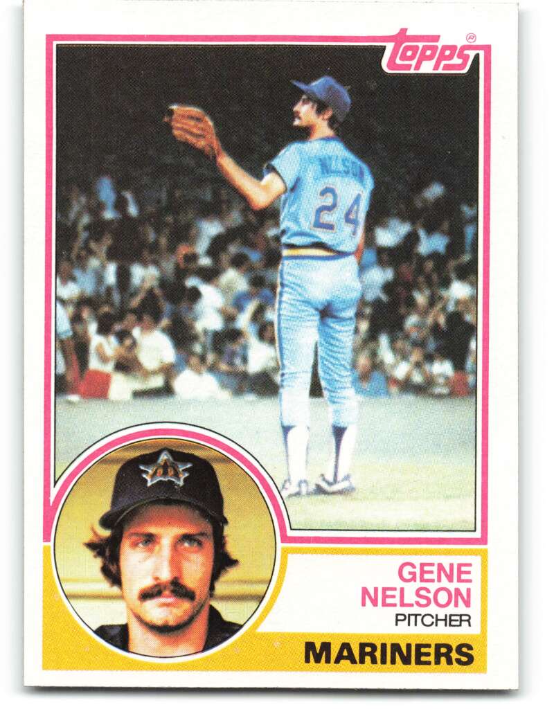 1983 Topps Baseball #106 Gene Nelson Seattle Mariners  MLB Trading Card from Vending boxes (stock photos used) Near Mint or better condition Sharp Cor