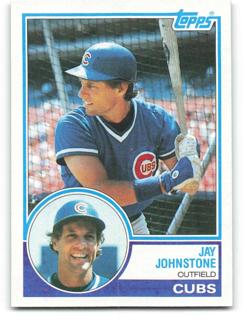 1983 Topps Baseball #152 Jay Johnstone Chicago Cubs  MLB Trading Card from Vending boxes (stock photos used) Near Mint or better condition Sharp Corne