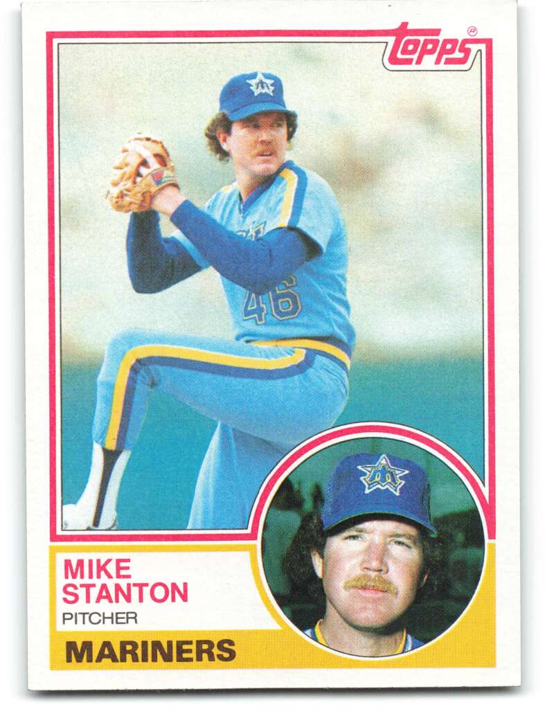 1983 Topps Baseball #159 Mike Stanton Seattle Mariners  MLB Trading Card from Vending boxes (stock photos used) Near Mint or better condition Sharp Co