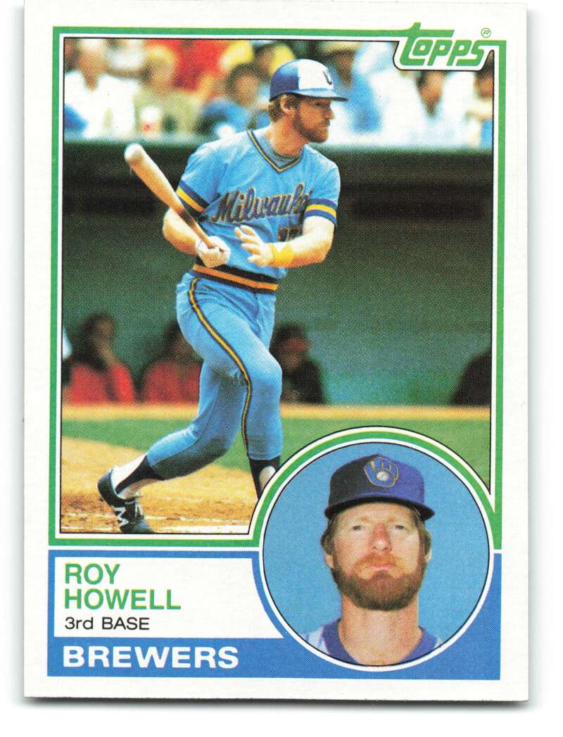 1983 Topps Baseball #218 Roy Howell Milwaukee Brewers  MLB Trading Card from Vending boxes (stock photos used) Near Mint or better condition Sharp Cor
