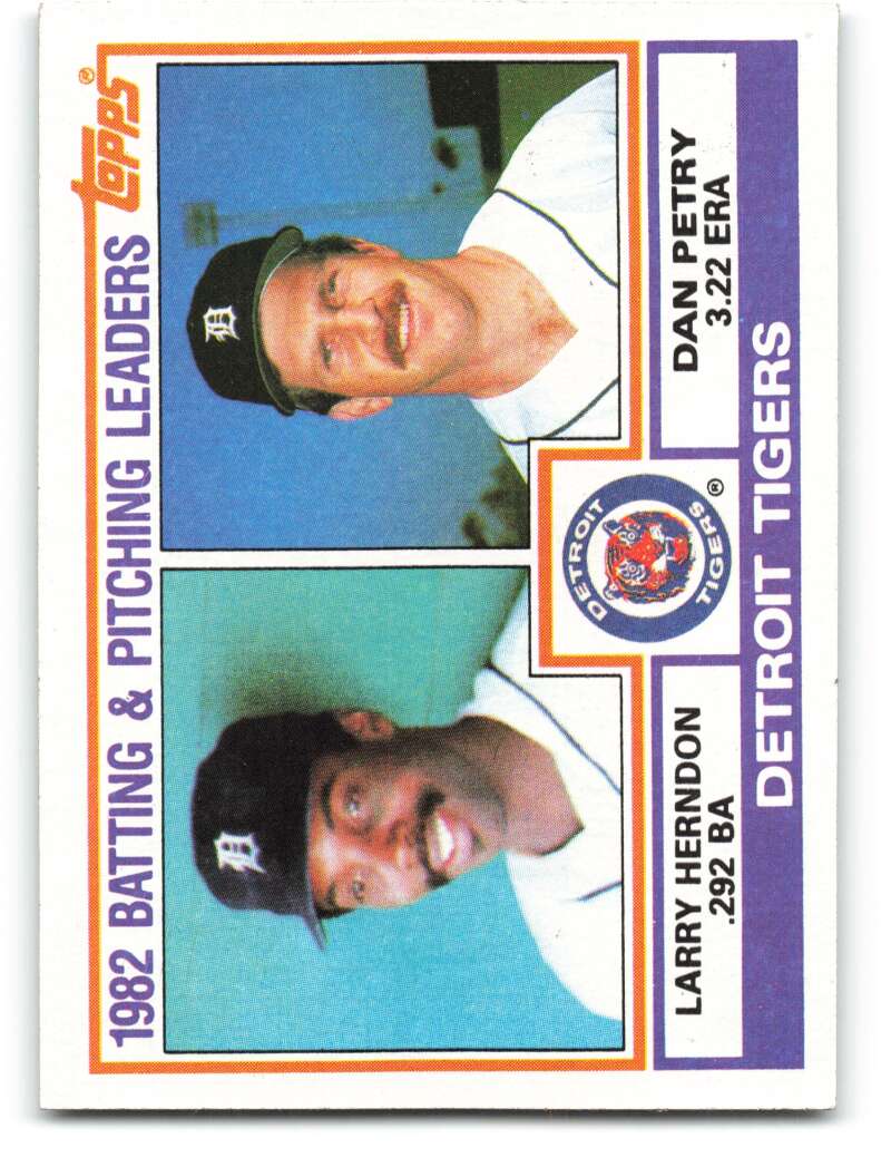 1983 Topps Baseball #261 Larry Herndon/Dan Petry Detroit Tigers Tigers Batting & Pitching Leaders 
