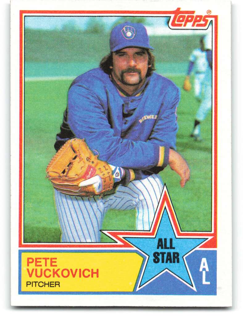 1983 Topps Baseball #394 Pete Vuckovich Milwaukee Brewers AS 