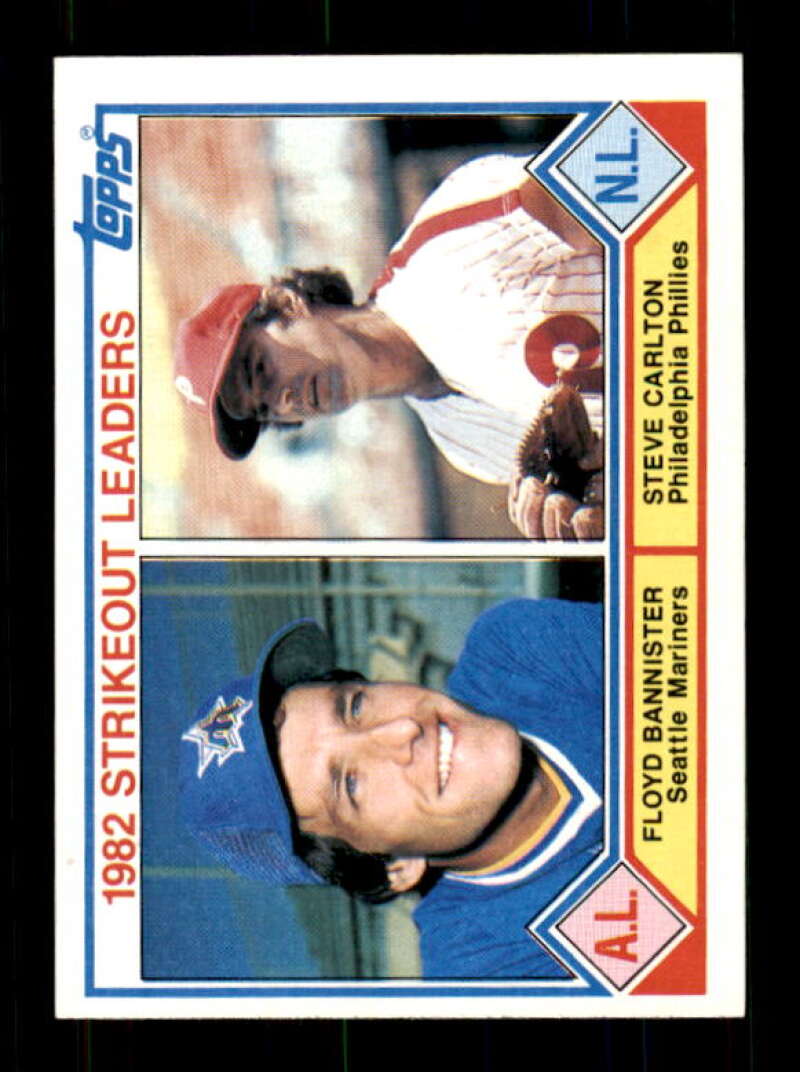 1983 Topps Baseball #706 Floyd Bannister/Steve Carlton Seattle Mariners/Philadelphia Phillies Strikeout Leaders 