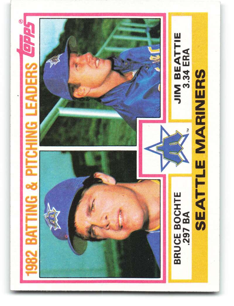 1983 Topps Baseball #711 Bruce Bochte/Jim Beattie Seattle Mariners Mariners Batting & Pitching Leaders 