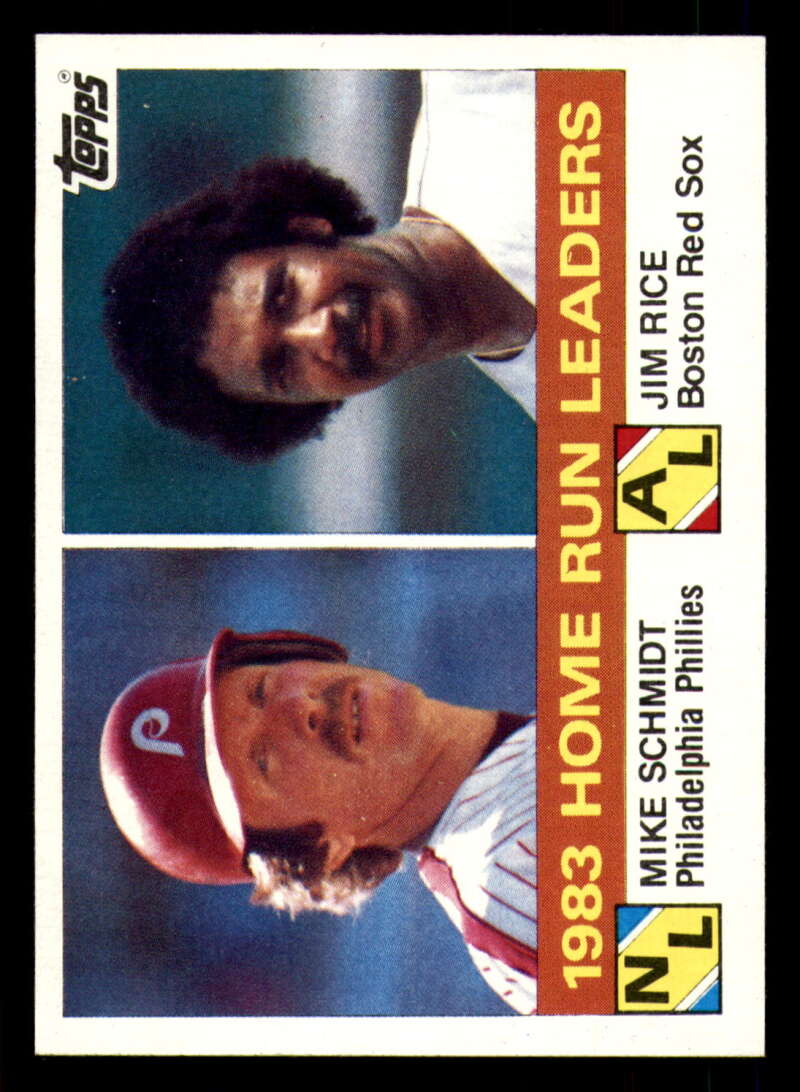1984 Topps #132 Mike Schmidt/Jim Rice Home Run Leaders NM-MT Philadelphia Phillies/Boston Red Sox 