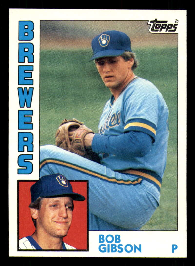 1984 Topps Baseball #349 Bob Gibson RC Rookie Milwaukee Brewers 