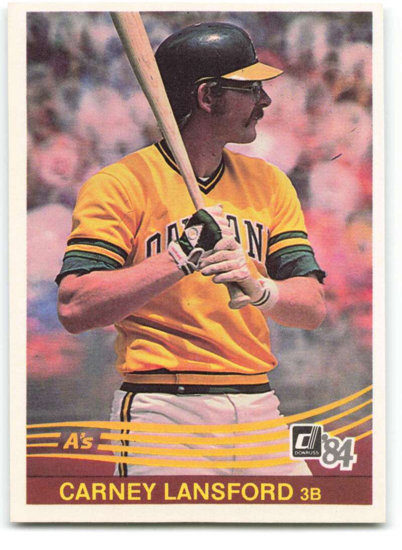 1984 Donruss Baseball #176 Carney Lansford Oakland Athletics  Official MLB Trading Card Sharp Edges and Corners from Set Break (Stock Photo Shown, Cen