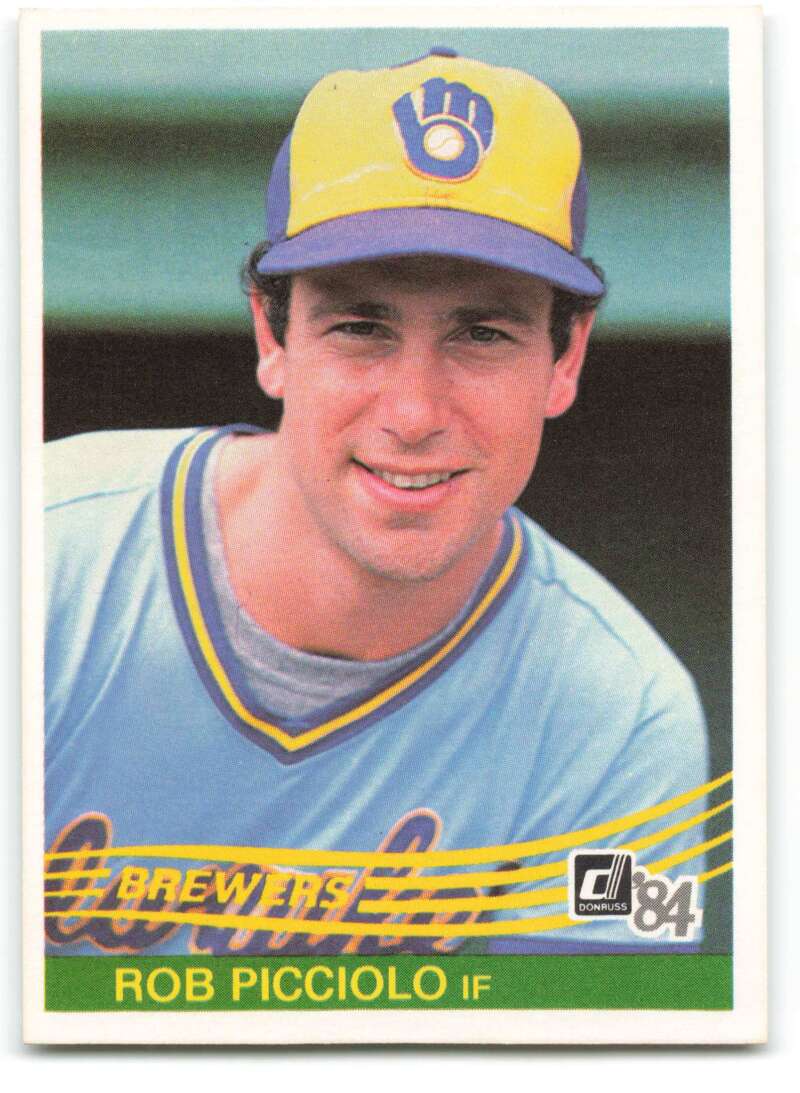 1984 Donruss Baseball #455 Rob Picciolo Milwaukee Brewers  Official MLB Trading Card Sharp Edges and Corners from Set Break (Stock Photo Shown, Center