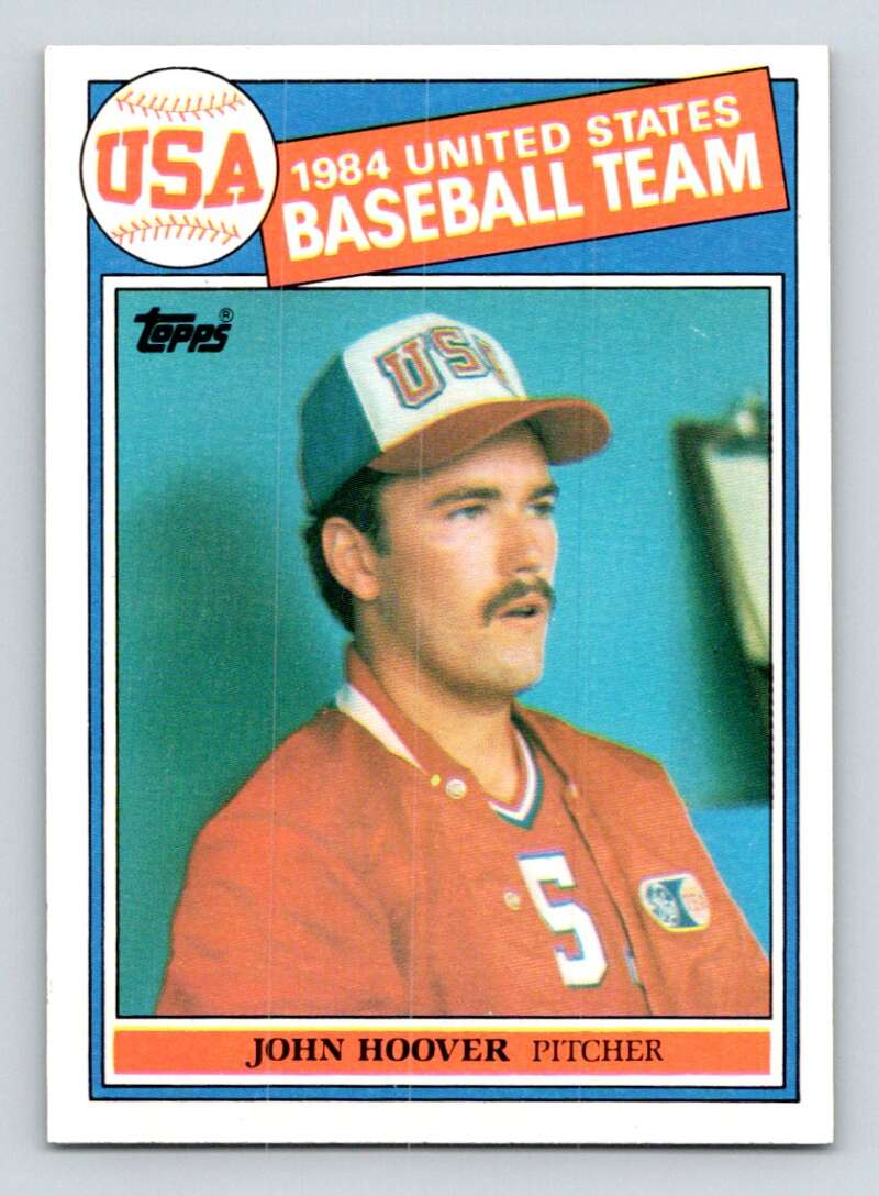 1985 Topps Baseball #397 John Hoover RC Rookie USA Olympic Team  Official MLB Trading Card (stock photos used) Near Mint or better condition