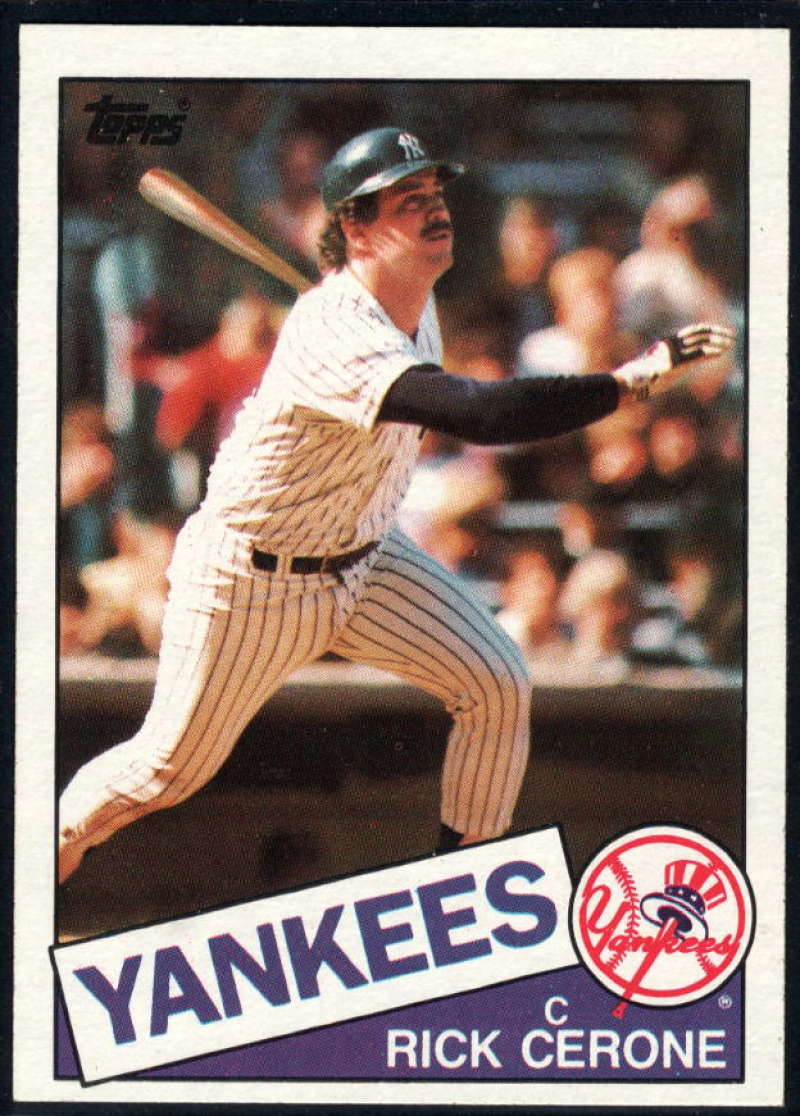 1985 Topps Baseball #429 Rick Cerone New York Yankees  Official MLB Trading Card (stock photos used) Near Mint or better condition