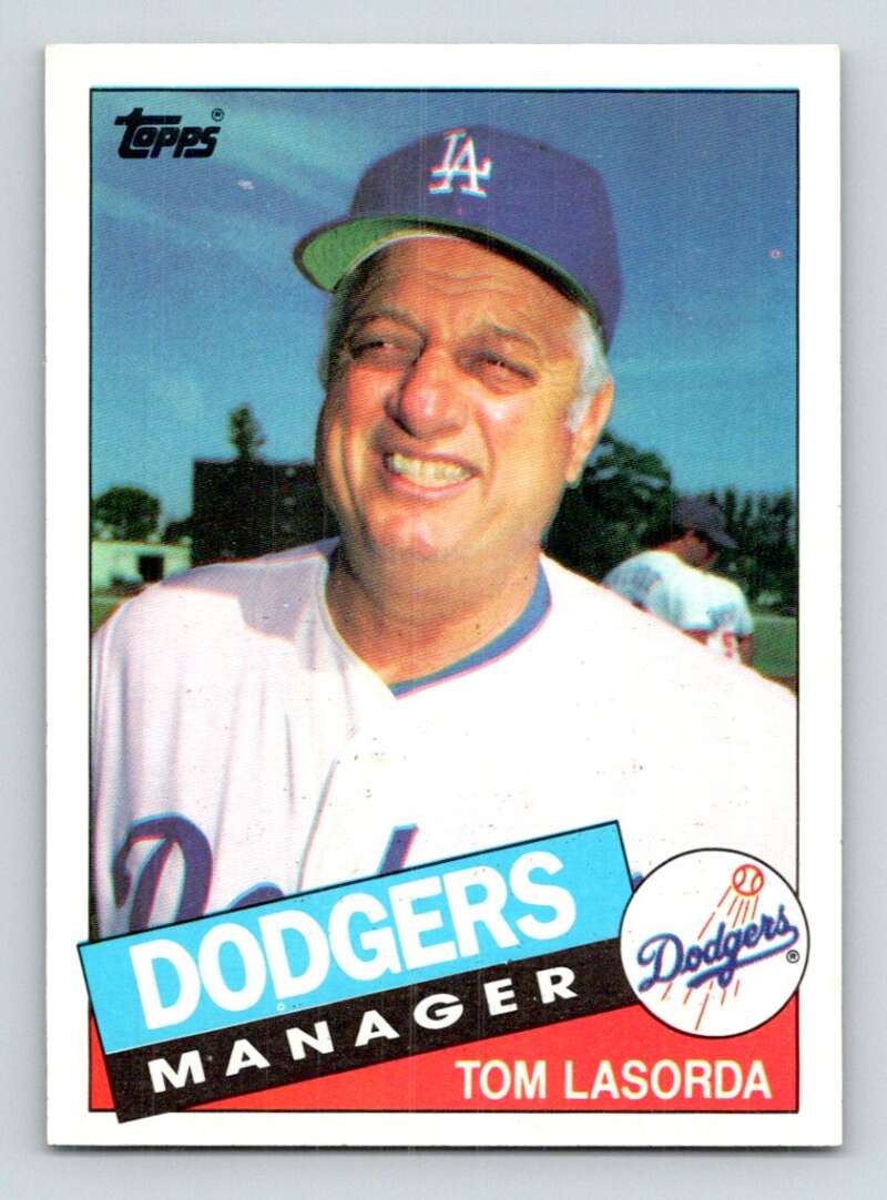 1985 Topps Baseball #601 Tommy Lasorda Los Angeles Dodgers MG  Official MLB Trading Card (stock photos used) Near Mint or better condition