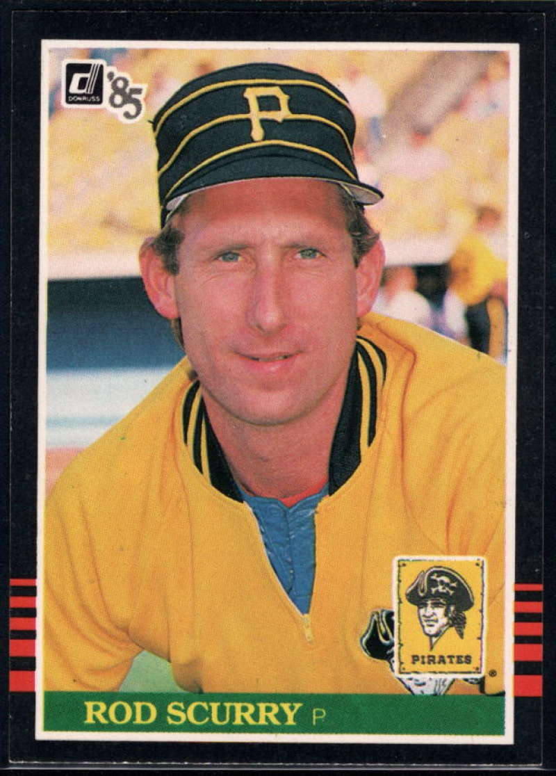 1985 Donruss Baseball #142 Rod Scurry Pittsburgh Pirates  Official MLB Trading Card (Stock Photo Used, Sharp Corners NM+ Guaranteed)