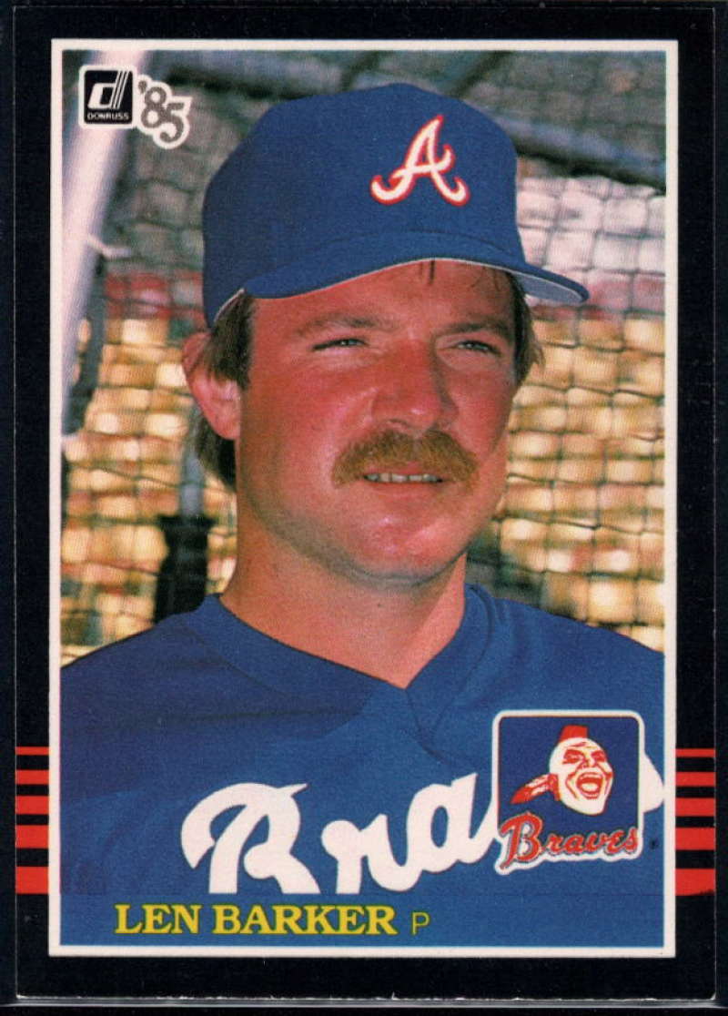 1985 Donruss Baseball #165 Len Barker Atlanta Braves  Official MLB Trading Card (Stock Photo Used, Sharp Corners NM+ Guaranteed)