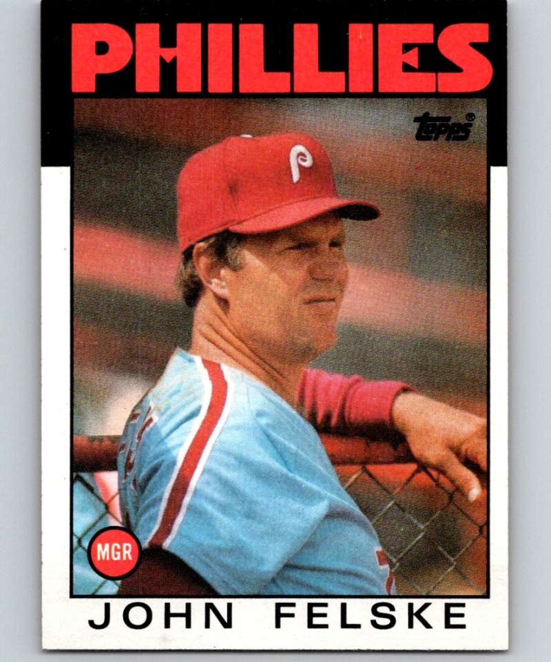 1986 Topps Baseball #621 John Felske Philadelphia Phillies MG Official MLB ...