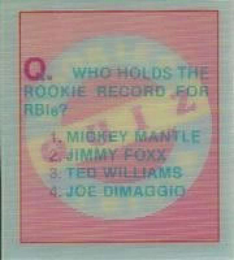 1986 Sportflic  Rookies Trivia Cards