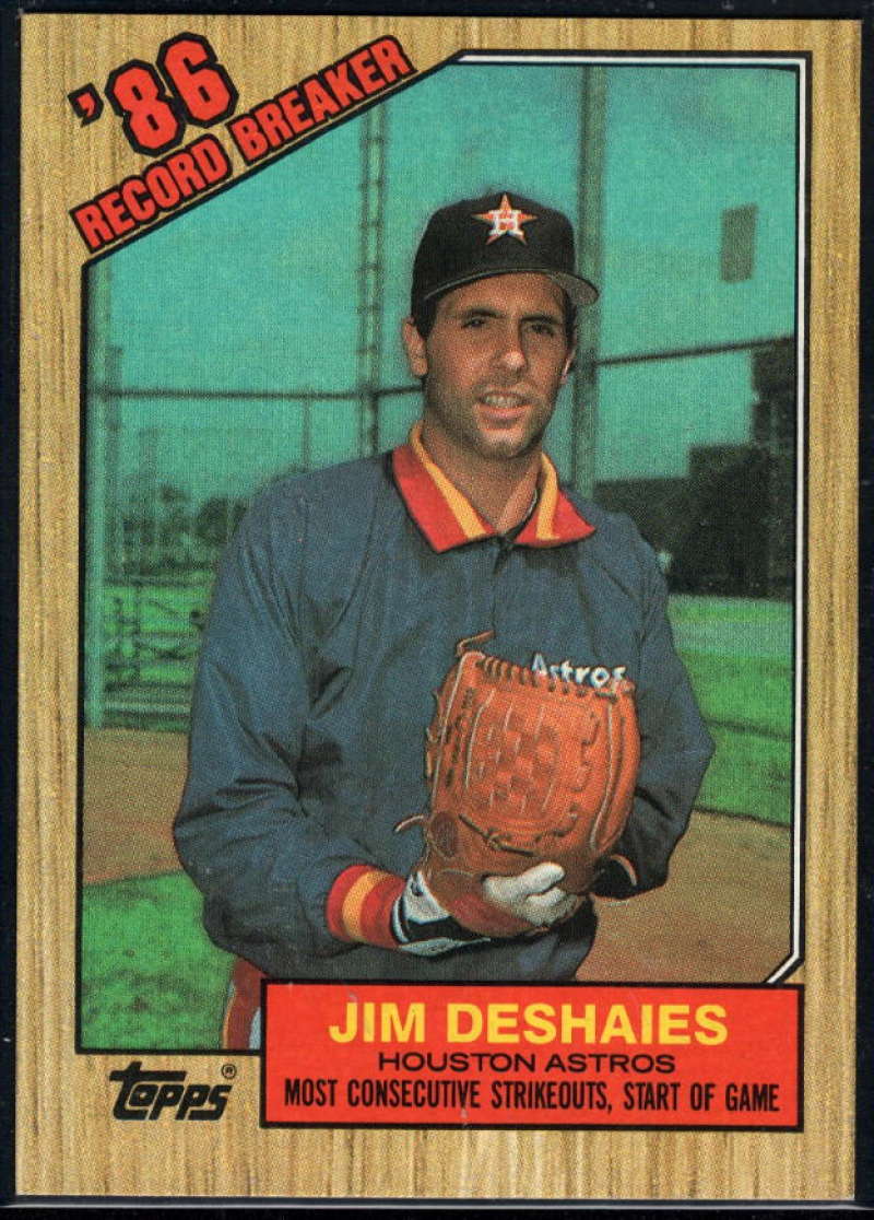 1987 Topps Baseball #2 Jim Deshaies Houston Astros RB  Official MLB Trading Card