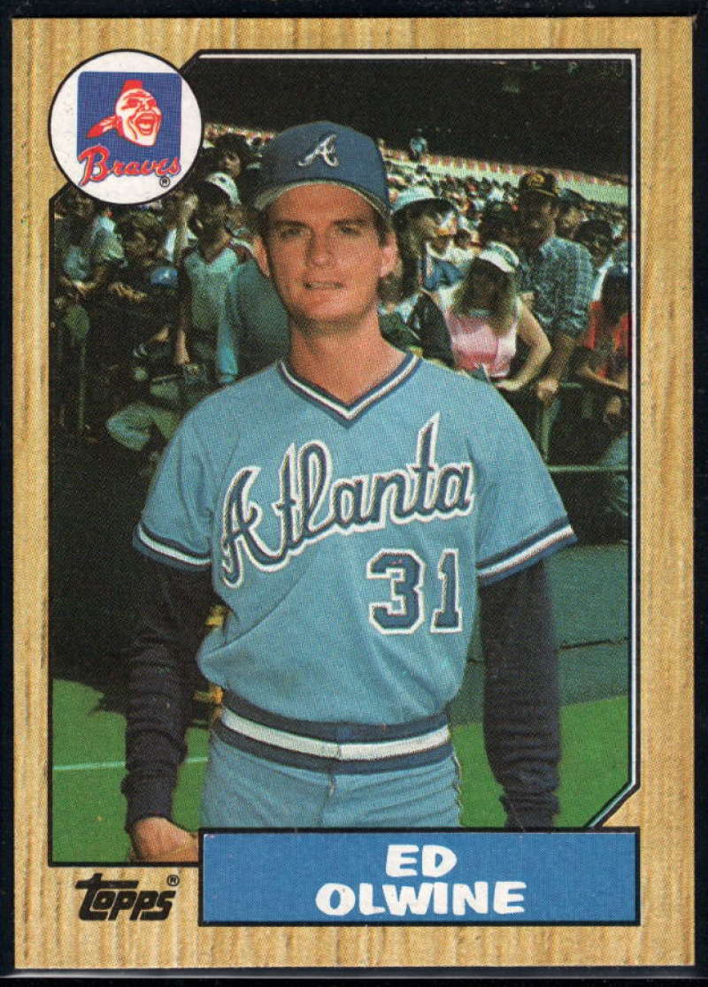 1987 Topps Baseball #159 Ed Olwine RC Rookie Atlanta Braves  Official MLB Trading Card