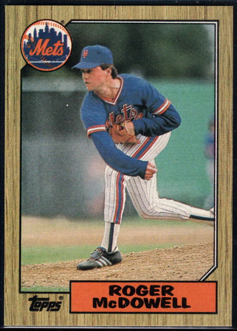 1987 Topps Baseball #185 Roger McDowell New York Mets  Official MLB Trading Card