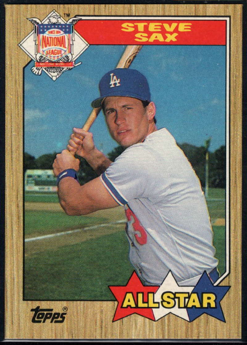 1987 Topps #596 Steve Sax AS NM-MT Los Angeles Dodgers 