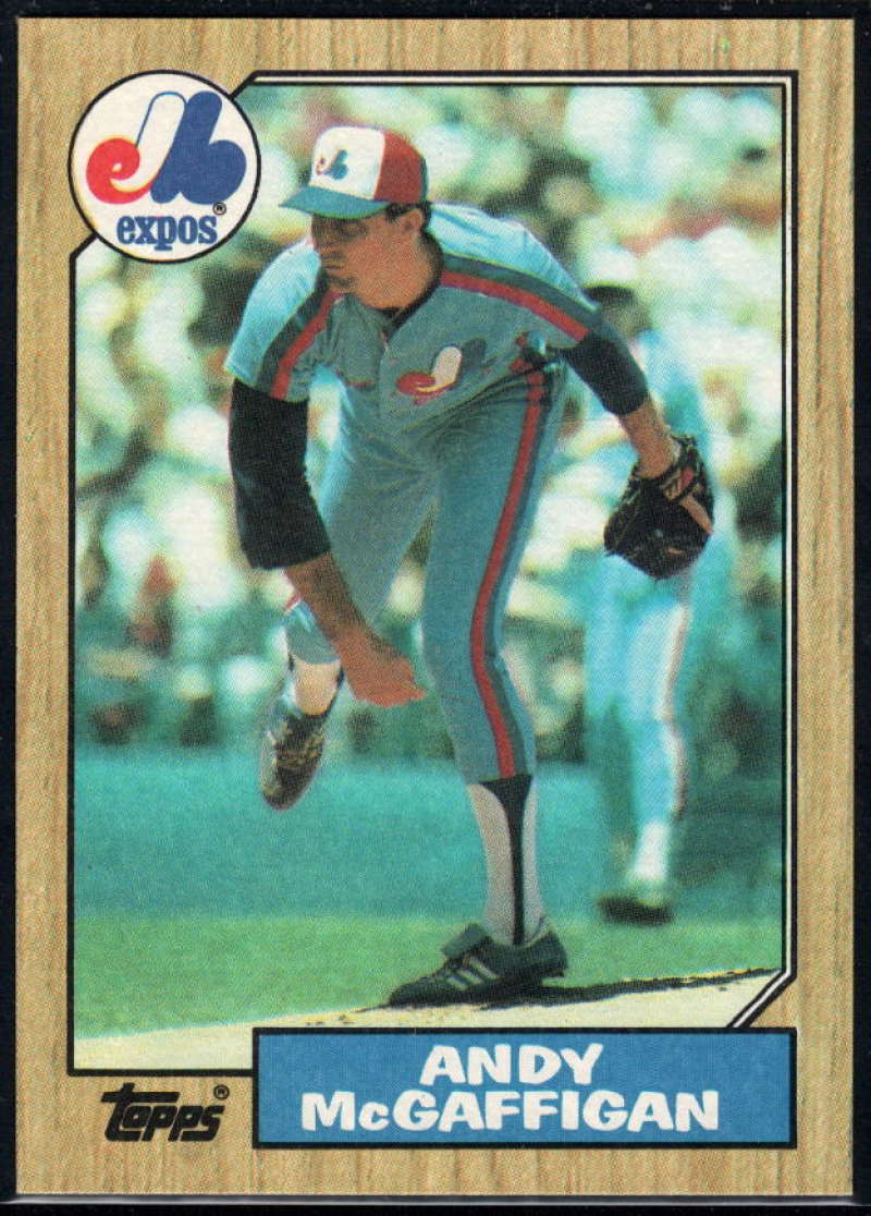 1987 Topps Baseball #742 Andy McGaffigan Montreal Expos  Official MLB Trading Card