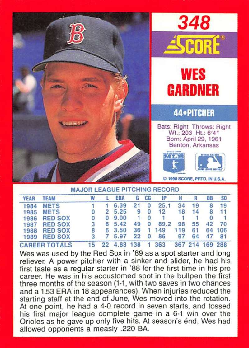 1990 Score Baseball - Pick A Player - Cards 251-500 | eBay