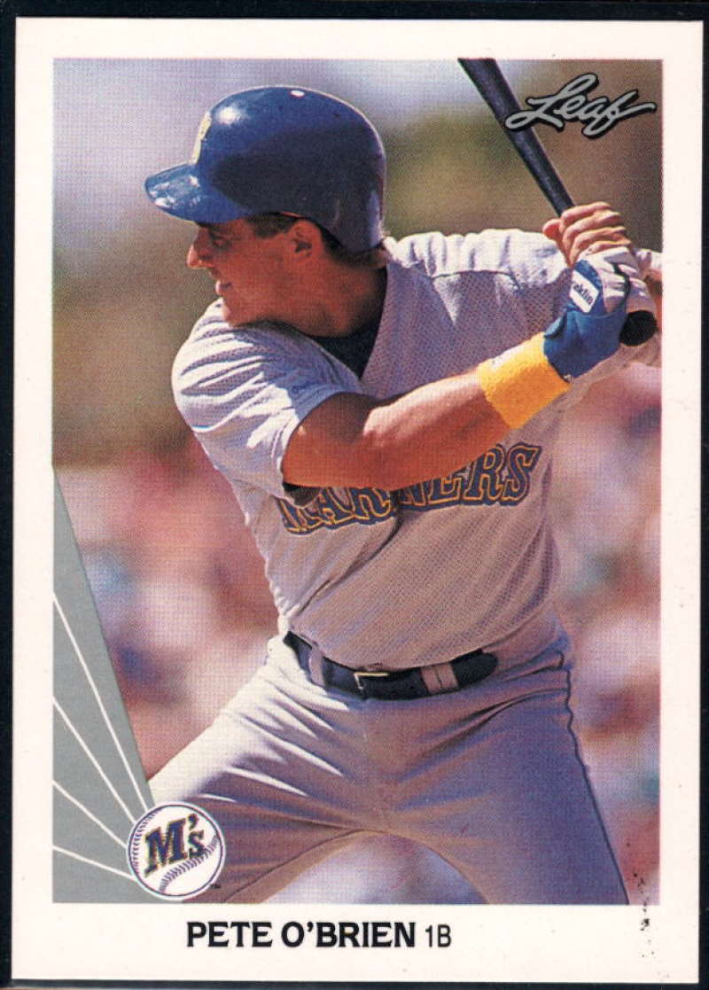 1990 Leaf Baseball #9 Pete O'Brien Seattle Mariners  Official MLB Trading Card