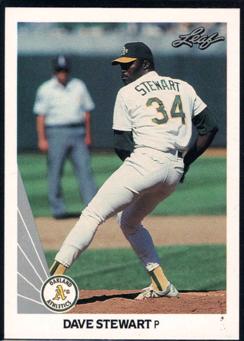 1990 Leaf Baseball #81 Dave Stewart Oakland Athletics  Official MLB Trading Card