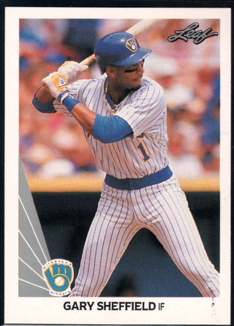 1990 Leaf Baseball #157 Gary Sheffield Milwaukee Brewers  Official MLB Trading Card