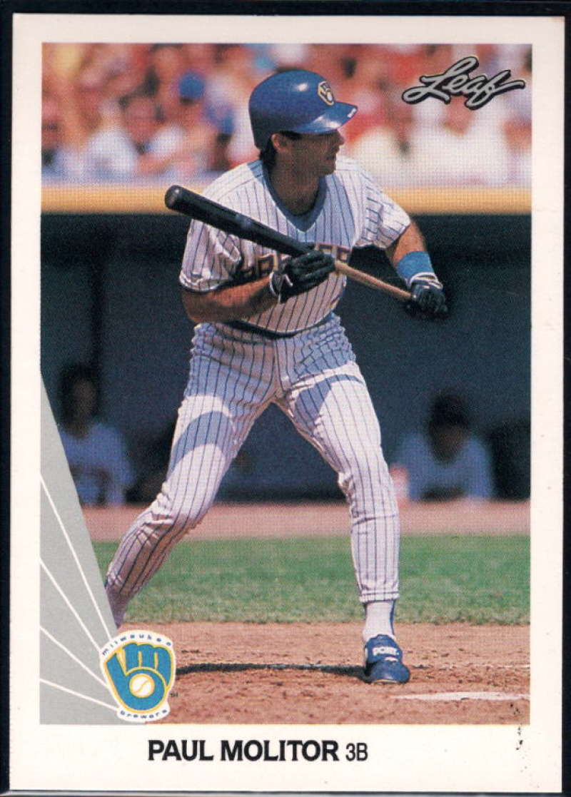 1990 Leaf Baseball #242 Paul Molitor Milwaukee Brewers  Official MLB Trading Card