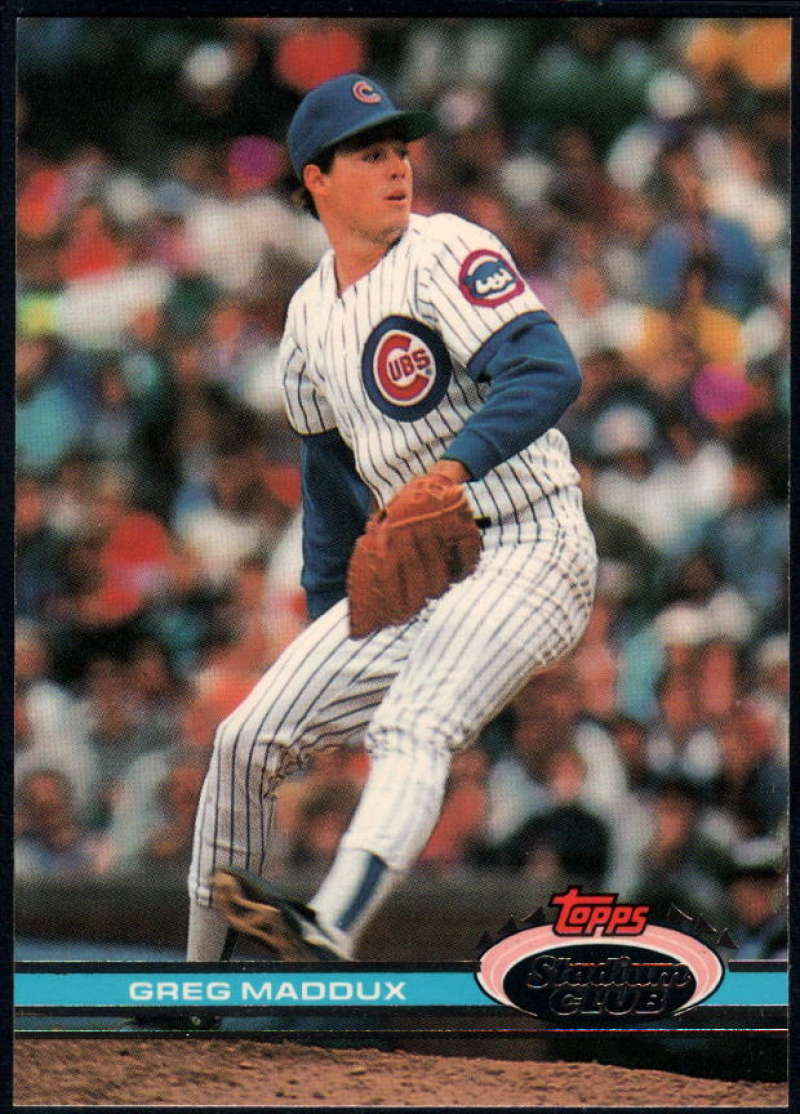 1991 Stadium Club Baseball #126 Greg Maddux Chicago Cubs  Official MLB Trading Card From Topps