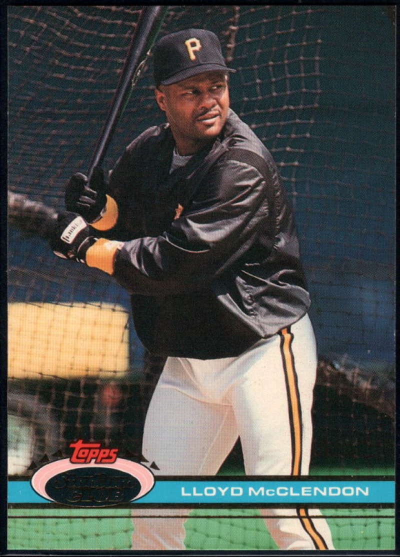 1991 Stadium Club Baseball #385 Lloyd McClendon Pittsburgh Pirates  Official MLB Trading Card From Topps