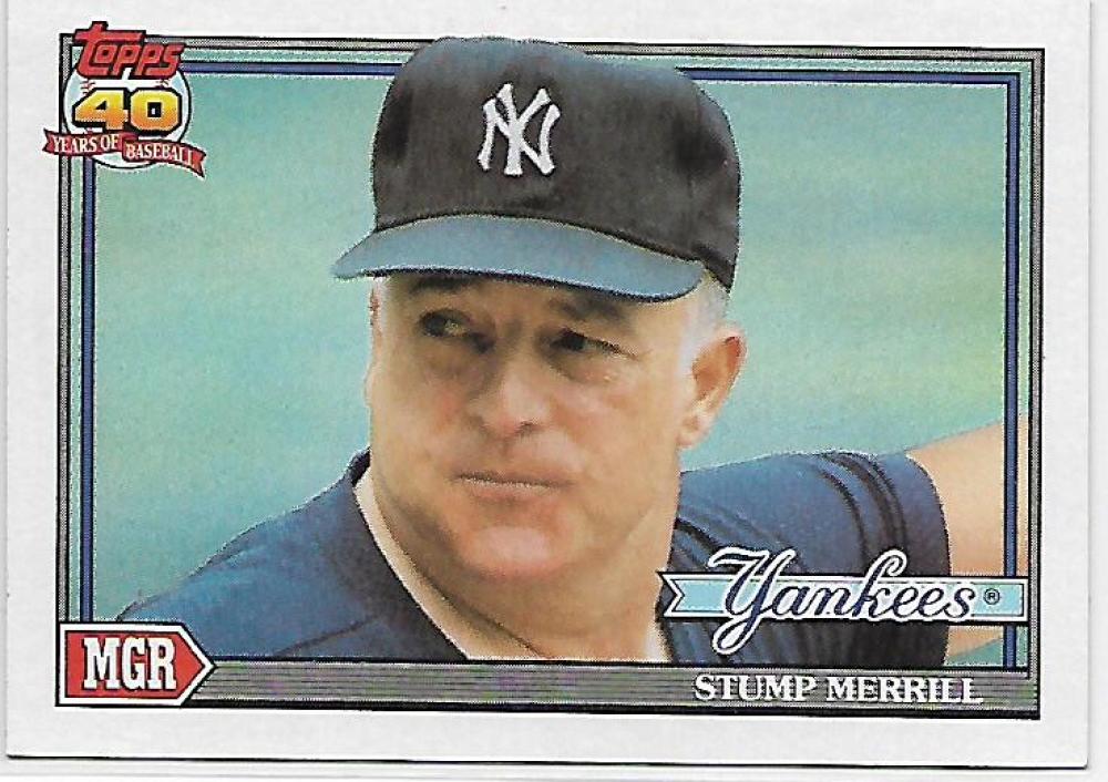 1991 Topps #429 Stump Merrill MG NM-MT New York Yankees 