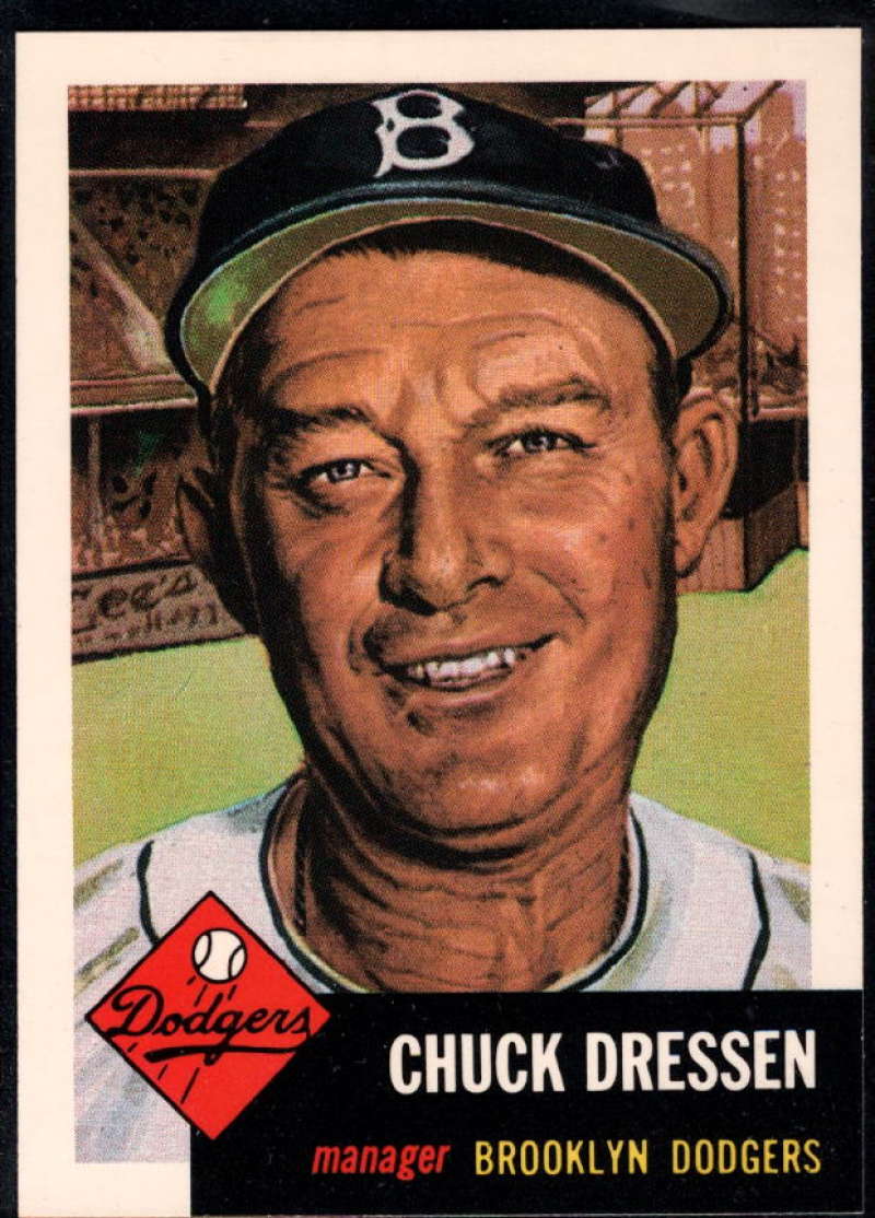 1991 Topps Archives 1953 Reprint Baseball #50 Chuck Dressen Brooklyn Dodgers MG  Official MLB Trading Card (Reprint of '53 Set)