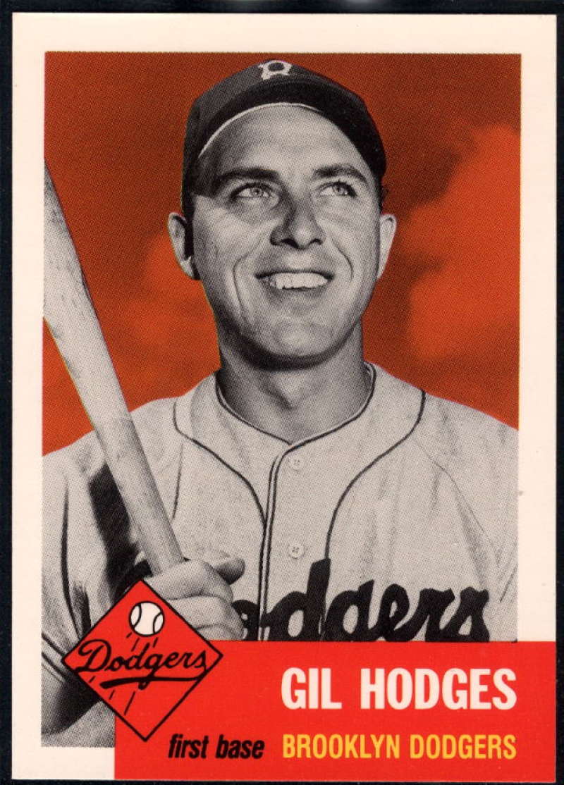 1991 Topps Archives 1953 Baseball #296 Gil Hodges Brooklyn Dodgers  Official MLB Trading Card (Reprint of '53 Set)